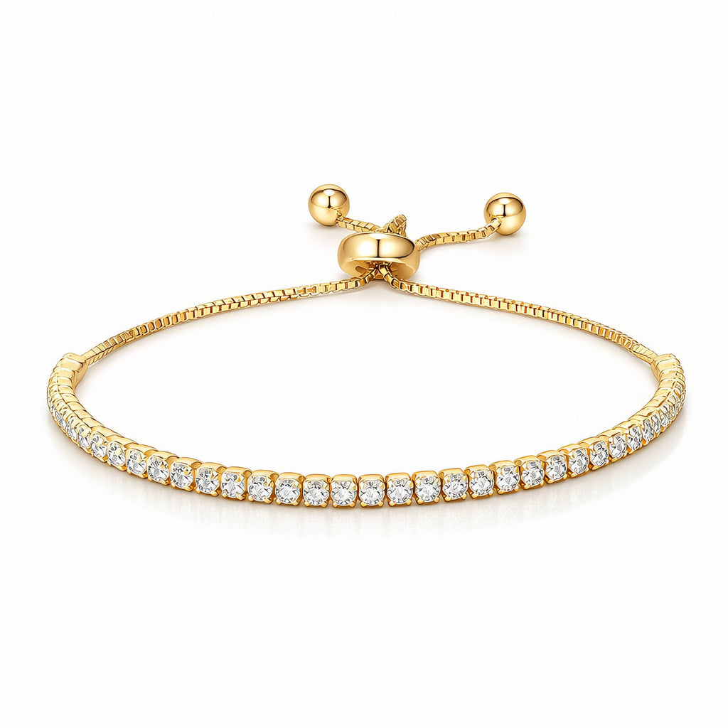 Gold Tennis Bracelet Zirconia 18K Plated Brass