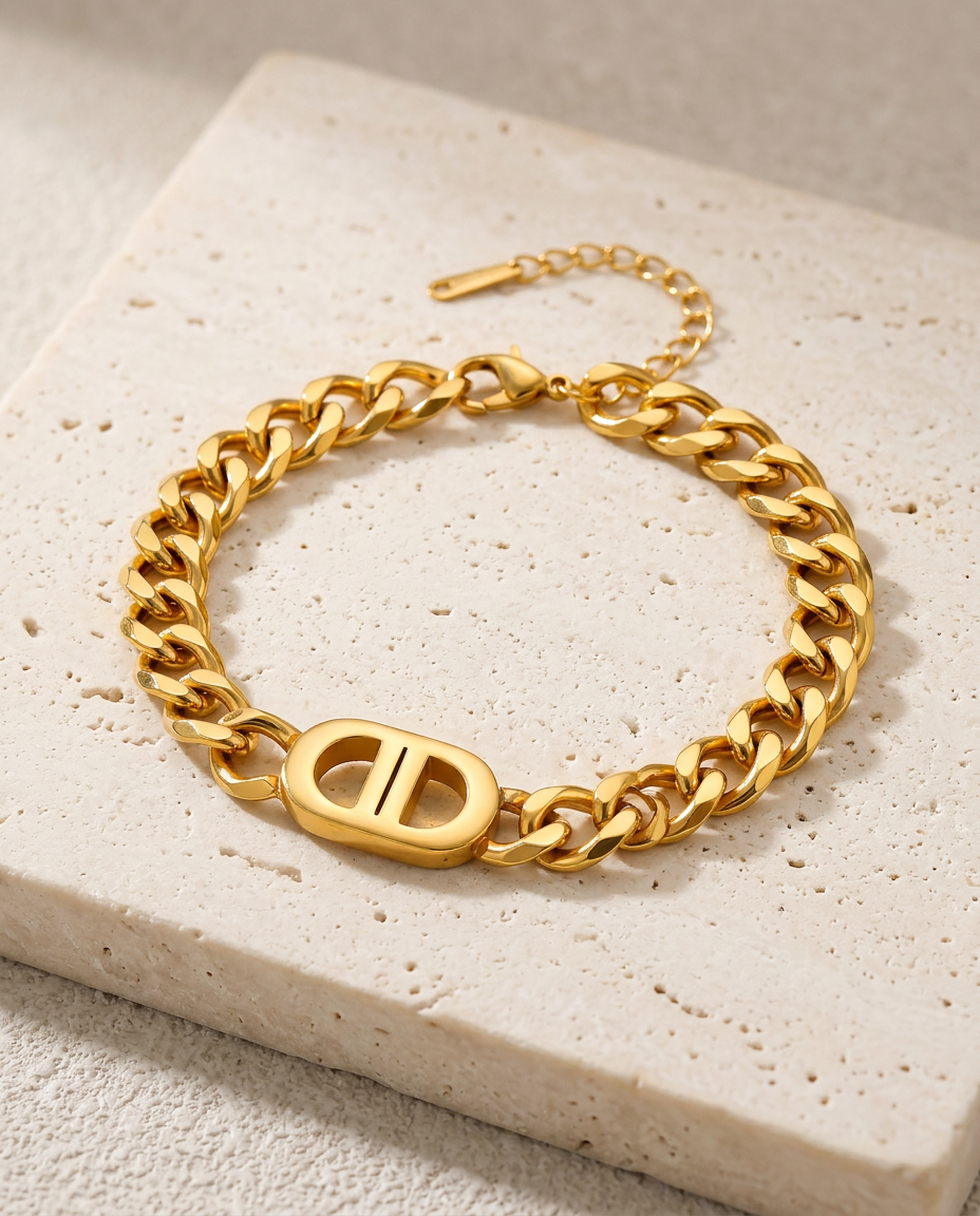 Gold Classic Bracelet 18K Plated Stainless Steel