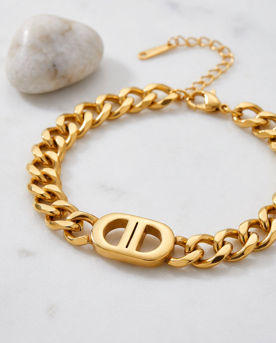 Gold Classic Bracelet 18K Plated Stainless Steel