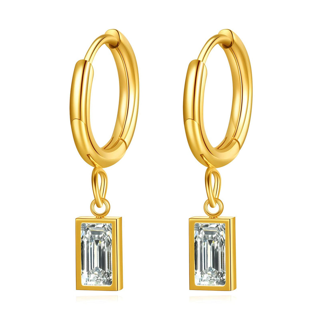 Gold Hoop Earrings 18K Plated Stainless Steel Classic