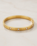 Gold Bangle Bracelet Zirconia 18K Plated Stainless Steel