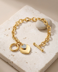 Gold Hearts Bracelet Zirconia 18K Plated Stainless Steel