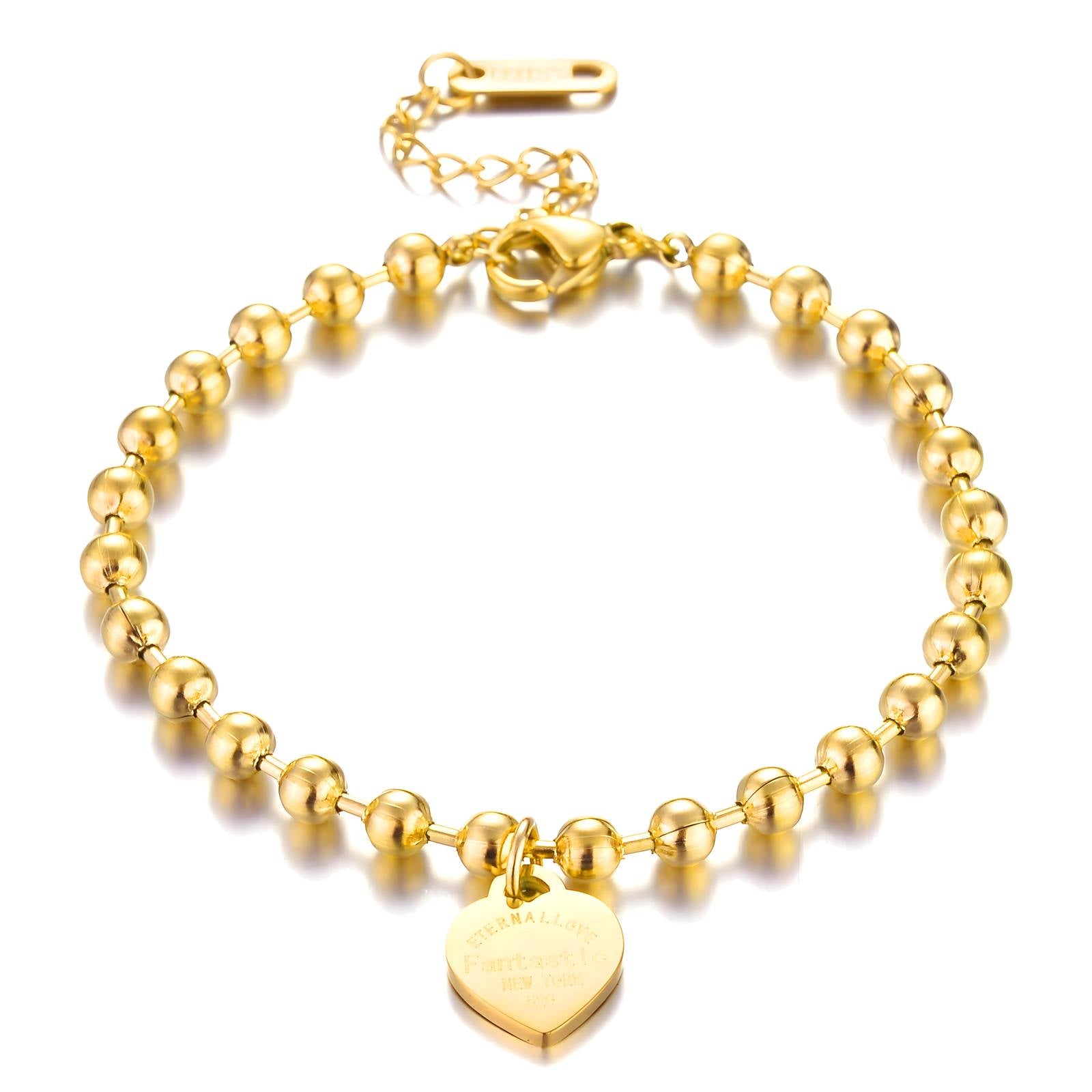 Slim Gold Hearts Bracelet 18K Plated Stainless Steel