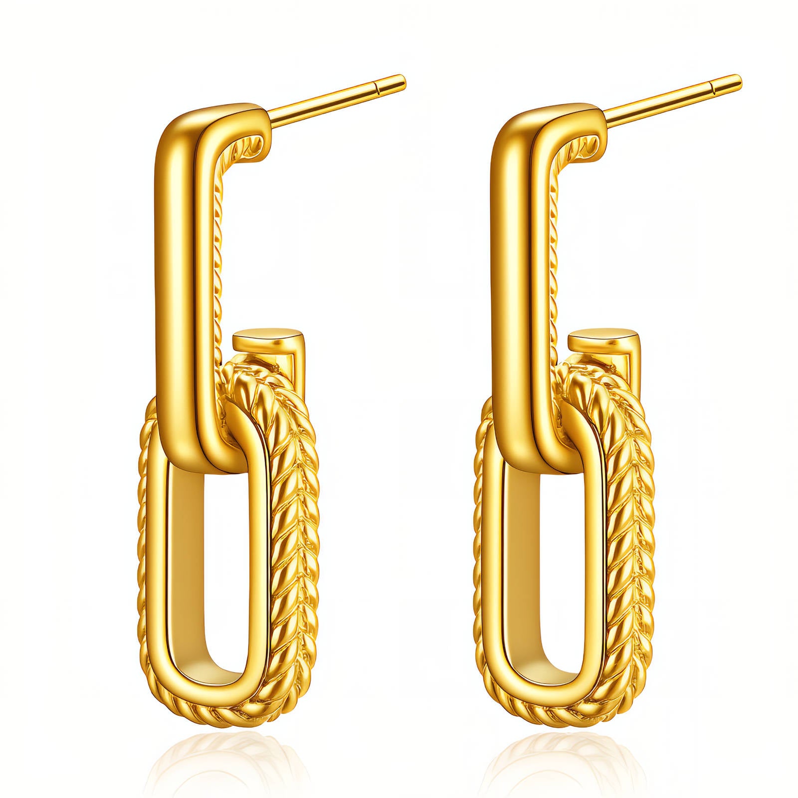 Gold Statement Earrings 18K Plated Stainless Steel