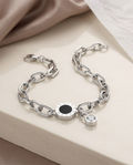 Silver Bracelet Zirconia Stainless Steel
