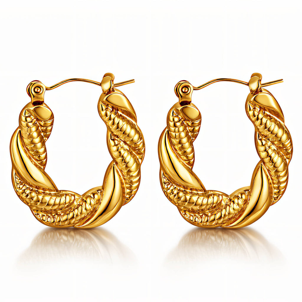 Gold Statement Earrings 18K Plated Stainless Steel