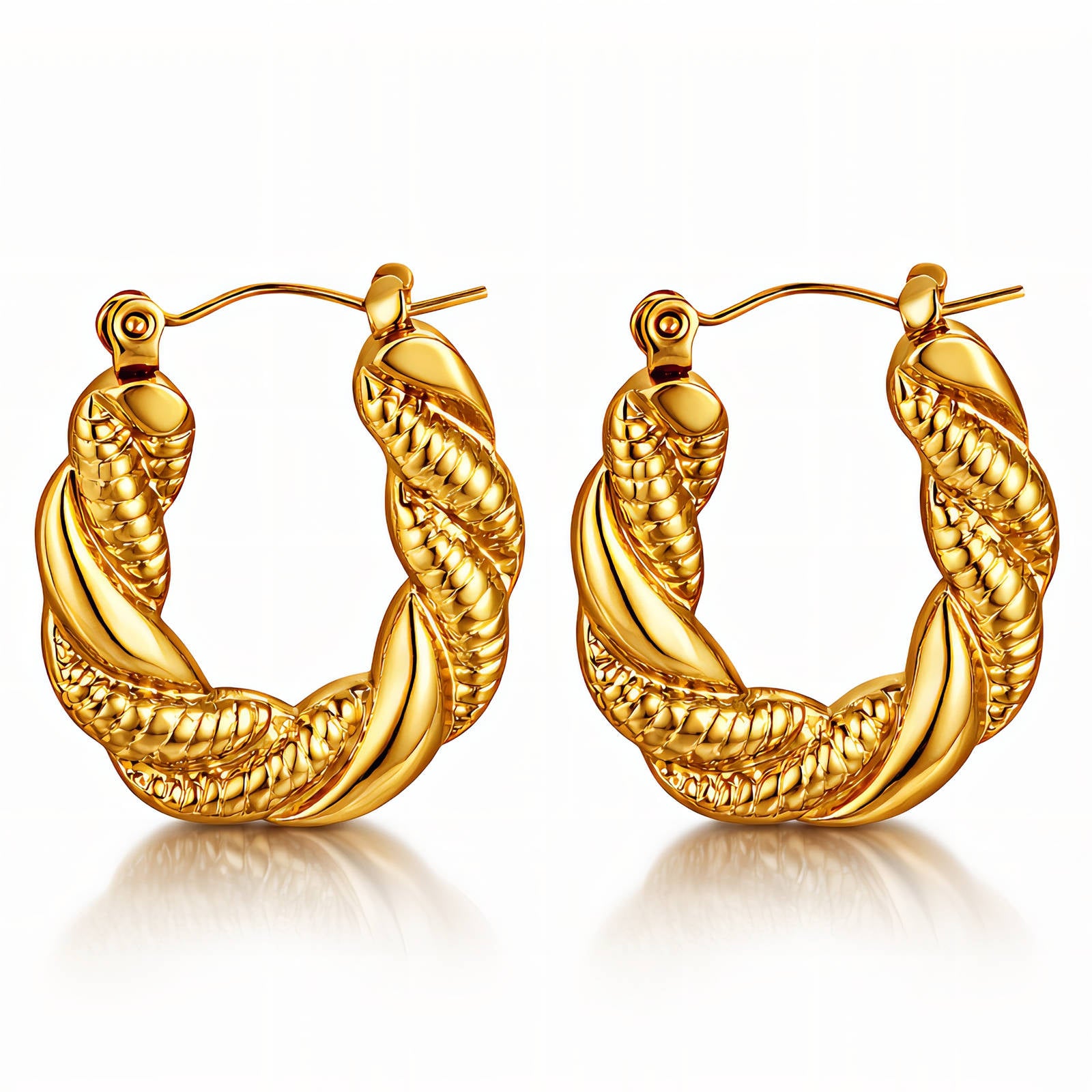 Gold Statement Earrings 18K Plated Stainless Steel
